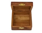 Vintage Hand Carved Floral Brass Cross Inlay Wooden Box Brand New