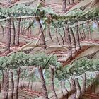 Vtg Lady Pepperell Trees Pattern Forest Nature Twin Size Fitted Sheet
