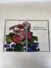 Rare Vintage Hand Painted Floral Stained Glass Folding Panel Art Deco Signed Dml
