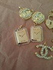 Lot Of 8  Stamped Designer Button Zipper Pull  Gold  Tone Chanel Charm 