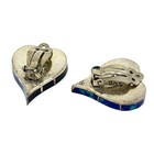 Vintage Sterling Silver Taxco Mexico Inlaid Heart Statement Earrings