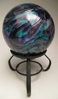 Ocean Beaches Oregon Coast Blown Art Glass Float 6       Dia  With Nos Metal Stand