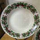 Set Of 8 Vintage Sango Christmas Holly Porcelain China 8  Salad Soup Bowls 8415