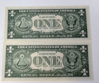  2  1957  1 Silver Certificate Consecutive Notes  no Holes tears rips  unc mint 