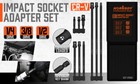9pc Impact Grade Power Drill Sockets Adapter Set 1 4 3 8 1 2 Extension Bar Long