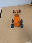 Vintage Structo Orange Pressed Steel Road Grader Toy 1950s Collectible Great