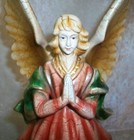 Vintage Christmas Praying Blonde Herald Angel Four Candle Holder Candelabra