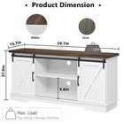 Farmhouse Tv Stand For 65 Inch Tv Console Table Cabinet With Sliding Barn Door