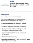 Clear Glass Corner Satori Hudson Shelf  Shelves For Bathroom Shower 9 X 9 8mm
