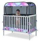  Portable Baby Crib Net Safety Mesh Tent pop Up Infant Mosquito Unicorn Galaxy
