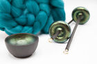 Complete Beginner Emerald Dragon Drop Spindle Spinning Kit - Midi Size Teal