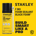 Stanley F903 Black Foam Sealant For Waterfall  Landscaping 12oz 2 Pk -straw Use