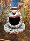 Vintage C  1940 Carnival Clown Trash Can Lid Sign Circus Fair Freak Show Decor