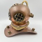 Vintage Divers Helmet Brass  Copper   Glass Replica Nautical Vgc Decorative