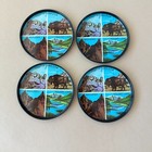 Vintage Set Of 4  Metal Souvenir Coasters South Dakota State Landmarks