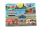 Melissa   Doug Vehicles Sound Puzzle 8-piece Wooden Peg Puzzle Interactive