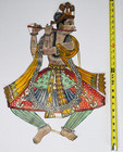 Lord Krishna Large Shadow Theatre Puppet Rare Hindu God Vishnu 23  Leather Clri