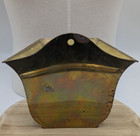 Vintage Brass Wall Pocket Hanging Basket Planter Patinarust Home Wall Decor 10x9