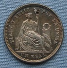 1860 Peru 1 Real Silver Coin - Old Cleaning  Parial Hole  lima Un Real 