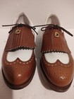 Footjoy Classic Brown   White Leather Wingtip Golf Shoes Size 7 A Vintage 90217