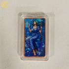 1 Pc Purple Copper Bar Blue-haired Girl Sitting On A Swing Collectible Gift