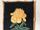 Vintage Antique Wool Hand Hooked Pillow   Rug   Decorative Peony Handmade