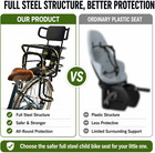 Kid s Bike Seat Rear With Adjustable Headrest  Rear Child Bike Seat With Foot Pe