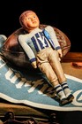 Rare Yale University Football Uniform Player Celluloid Head Antique Doll