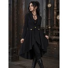 Vtg Vamp Black High-low Victorian Steampunk Jacket Gold Buttons Size M Gothic