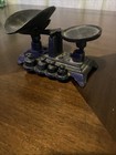 Vintage Cast Iron Miniature Balance Scale Kitchen With Four Weights And Scoop