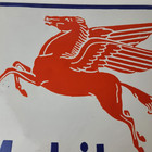 Vintage Mobil Sign - Gasoline Advertising Gas Pump Porcelain  pegasus  Sign
