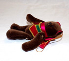 5  Vtg Miniature Jointed Teddy Bear In Vest Christmas Ornament Stuffed Animal