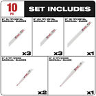 Milwaukee Sawzall Blade Set  10-pc   Model  49-22-1110