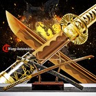All Gold Battle Ready Sharp Japanese Samurai Katana Sword Full Tang 1095 Steel