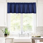  Waffle Woven Textured Valance Curtains For Bathroom Water Repellent Navy Blue