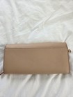 Women   s Slim Envelope Leather Wallet Beige red Foldover Zip  Card Slots