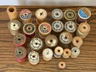 Lot Of 23 Vintage Empty Wooden Sewing Thread Spools Coats   Clark s   Red Star