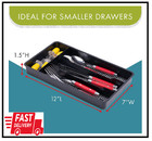 Small Silverware Utensil Cutlery Organizer Holder Tray For Narrow Drawers Black