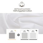King Size Fitted Sheet Only White  100  Egyptian Cotton 600 Thread Count  16    