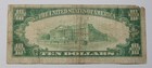 1928  10 Gold Certificate Circulated Small Size Woods Mellon Small Hole  m111