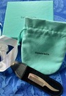 Vintage Tiffany  co Ss Mustache Comb W original Leather Case pouch  Box-stamped