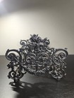 Vintage Patina Brass Expanding Cherub Floral Book Holder  Adjustable Brass Book