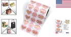 Heart Circle Bubble Thank You Stickers - 1000 Stickers Per Roll - Pink   Gold