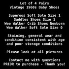 Vintage 1960s Baby Shoes Lot Of 4 Pairs Wee Walker Soft Sole Saddle Crafts Dolls