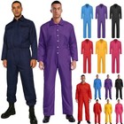 Us Men Durable Coveralls Long Sleeve Lapel Collar Jumpsuit Muit Pockets Workwear
