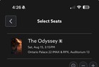 2  Center Tickets Odyssey Imax 70mm Saturday August 15 -3 15pm Ontario