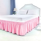 Bed Skirt Wrap Around Bedskirt Three Fabric Sides Elastic Dust Ruffle  Easy Fit