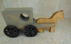 Vtg Handmade Wooden Amish Horse   Buggy clip Clop Brand md In Lancaster Pa Usa