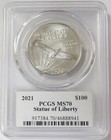 2021 Platinum Hall Signed  100 American Eagle 1oz Statue Of Liberty Pcgs Ms 70