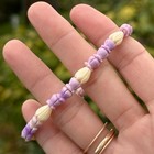 Pua Kalaunu   Pikake Crushed Shell Hand Carved Made On Maui Stretch Bracelet